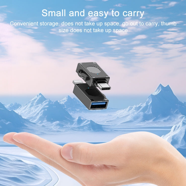 USB to USB-C / Type-C Multifunction Travel Case Shape Apapter(Silver)