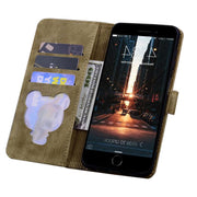For iPhone 16e Cartoon Sakura Cat Embossed Leather Phone Case(Brown)