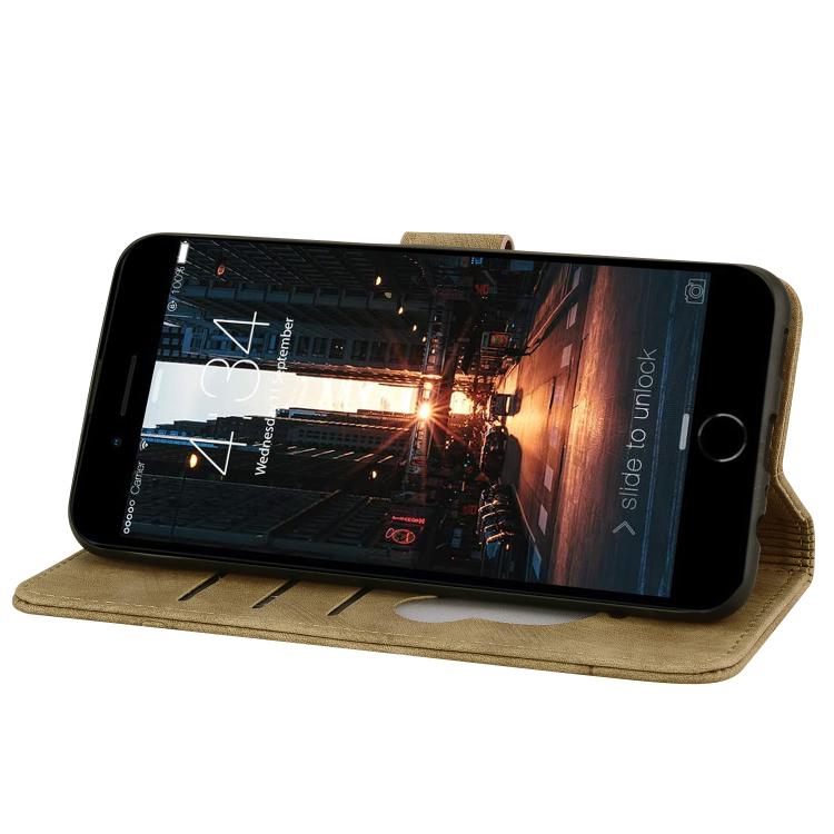 For iPhone 16e Cartoon Sakura Cat Embossed Leather Phone Case(Brown)
