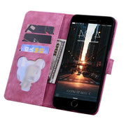 For iPhone 16e Cartoon Sakura Cat Embossed Leather Phone Case(Rose Red)