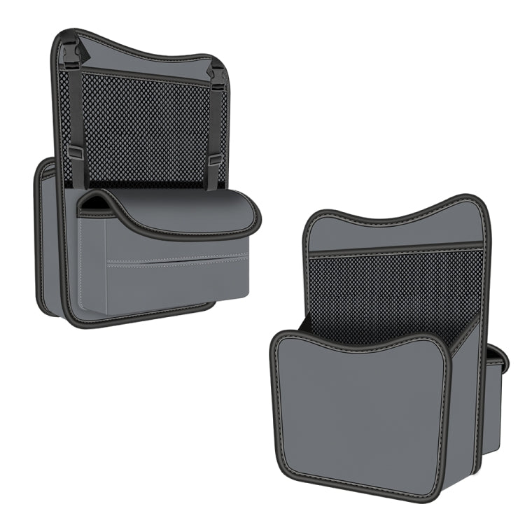 3054 Napa Texture Leather Car Center Console Storage Bag(Grey)