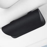 3064 Napa Texture Leather Car Glasses Storage Bag(Black)