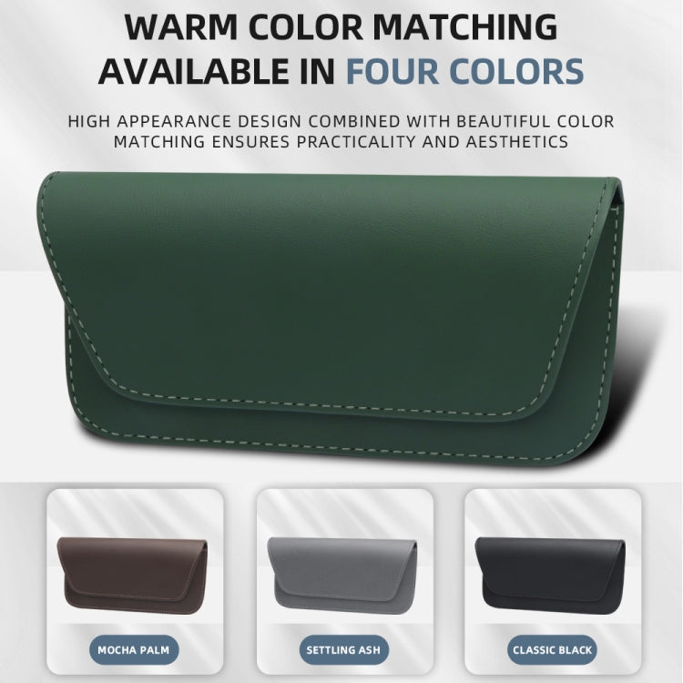 3064 Napa Texture Leather Car Glasses Storage Bag(Black)