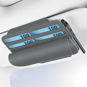 3073 Napa Texture Leather Car Removable Glasses Storage Bag(Grey)