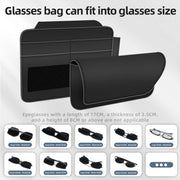 3073 Napa Texture Leather Car Removable Glasses Storage Bag(Black)