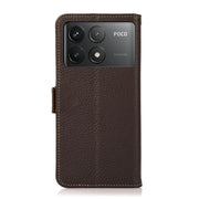 For Xiaomi Redmi K70 Pro KHAZNEH Side-Magnetic Litchi Genuine Leather RFID Phone Case(Brown)