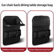 4041 Napa Texture Leather Car Seat Back Storage Bag Folding Dining Table(Grey)