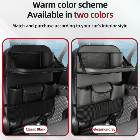 4041 Napa Texture Leather Car Seat Back Storage Bag Folding Dining Table(Black)