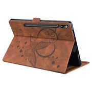 For Samsung Galaxy Tab S9 FE Love Butterfly Embossed Leather Tablet Case(Brown)
