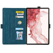 For Samsung Galaxy Tab S9 FE+ Love Butterfly Embossed Leather Tablet Case(Blue)