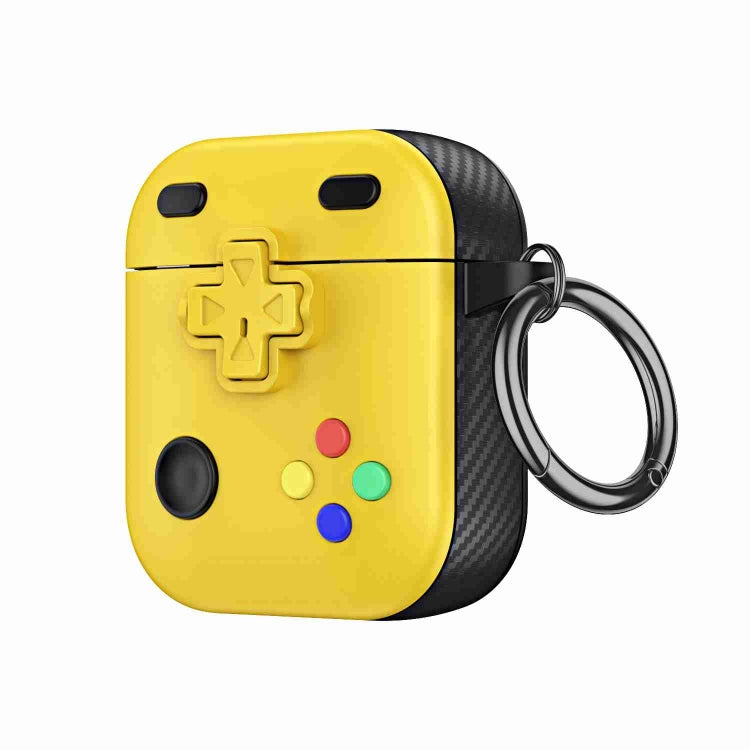 For AirPods 2 / 1 Game Console Shape Wireless Earphones Protective Case(Yellow)
