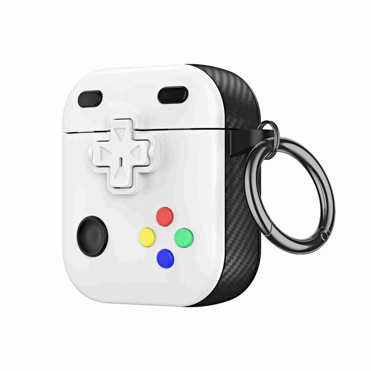 For AirPods 2 / 1 Game Console Shape Wireless Earphones Protective Case(White)