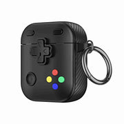 For AirPods 2 / 1 Game Console Shape Wireless Earphones Protective Case(Black)