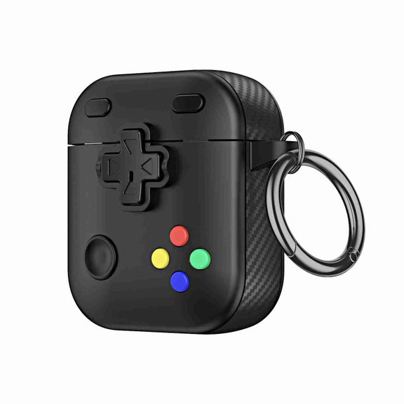 For AirPods 2 / 1 Game Console Shape Wireless Earphones Protective Case(Black)