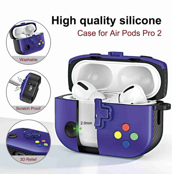 For AirPods 2 / 1 Game Console Shape Wireless Earphones Protective Case(White)