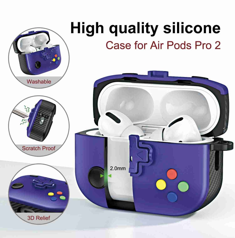 For AirPods Pro Game Console Shape Wireless Earphones Protective Case(Black)