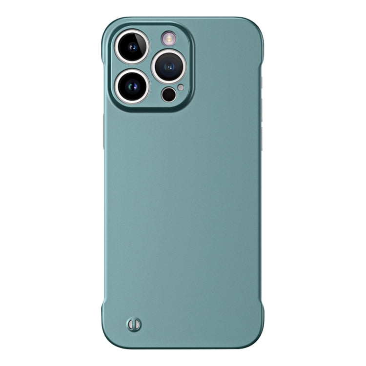 For iPhone 15 Pro Max Frameless Metallic Paint Hybrid PC Phone Case(Green)