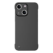 For iPhone 15 Plus Frameless Metallic Paint Hybrid PC Phone Case(Matte Black)