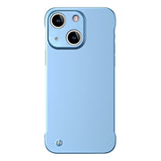 For iPhone 15 Plus Frameless Metallic Paint Hybrid PC Phone Case(Sierra Blue)