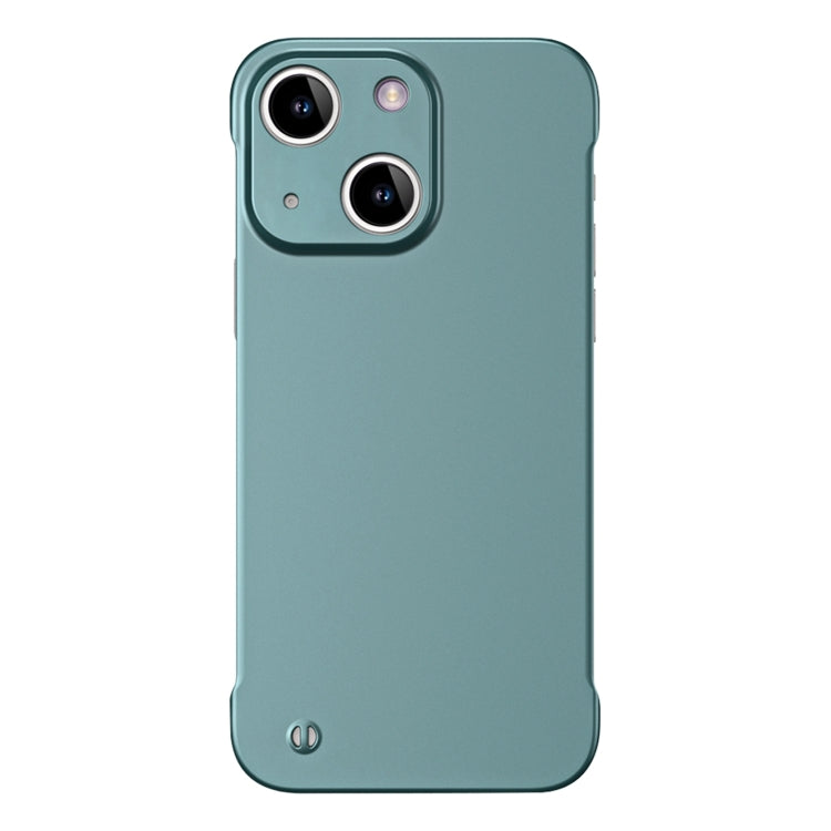 For iPhone 15 Frameless Metallic Paint Hybrid PC Phone Case(Green)
