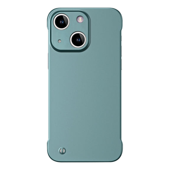For iPhone 14 Plus Frameless Metallic Paint Hybrid PC Phone Case(Green)