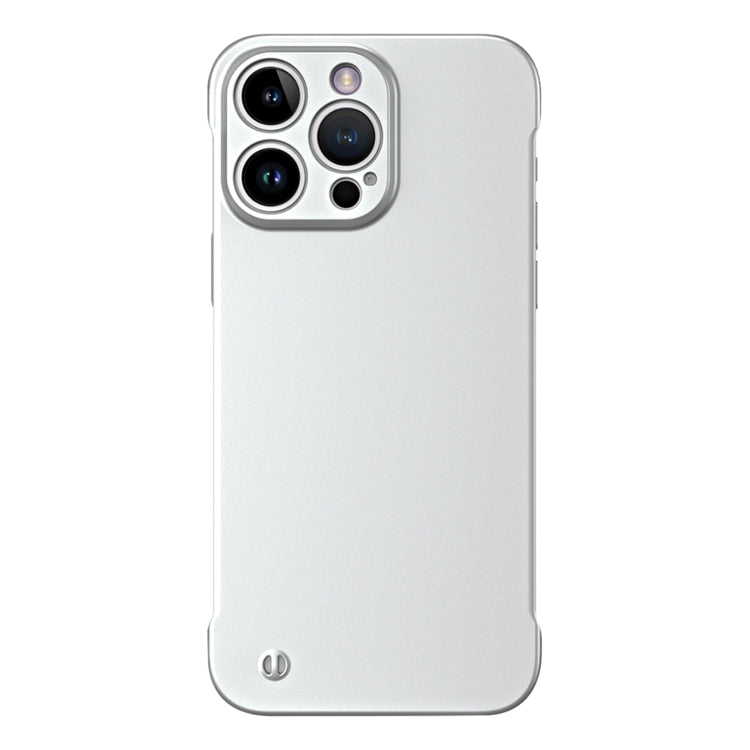 For iPhone 14 Pro Max Frameless Metallic Paint Hybrid PC Phone Case(Space Silver)