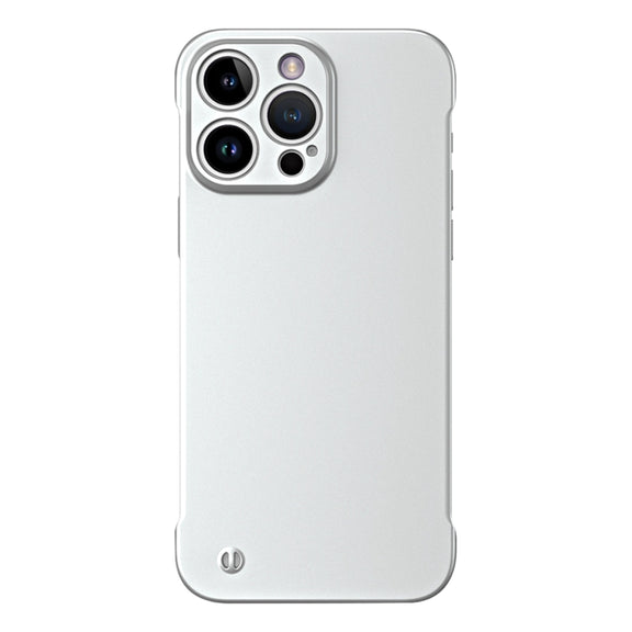 For iPhone 14 Pro Max Frameless Metallic Paint Hybrid PC Phone Case(Space Silver)
