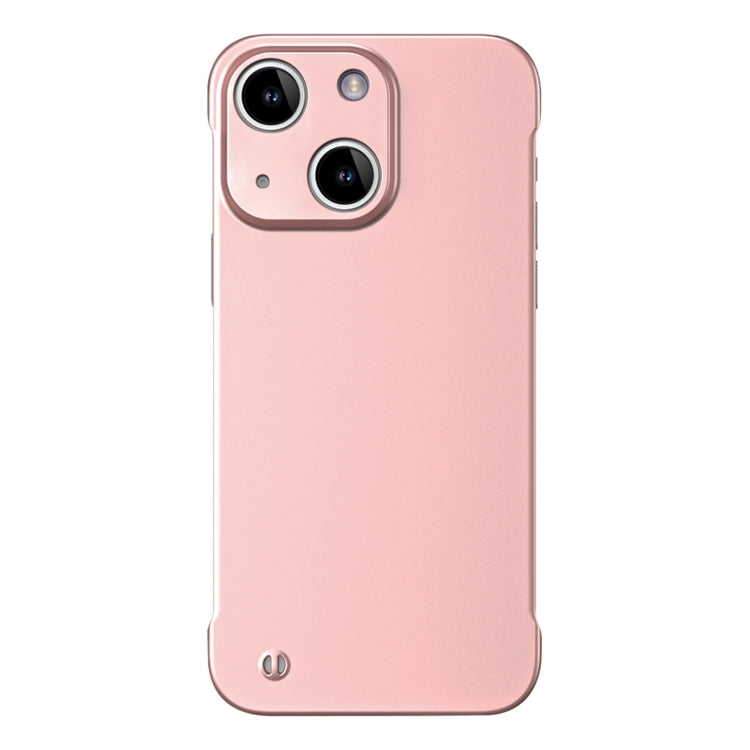 For iPhone 13 Frameless Metallic Paint Hybrid PC Phone Case(Rose Gold)