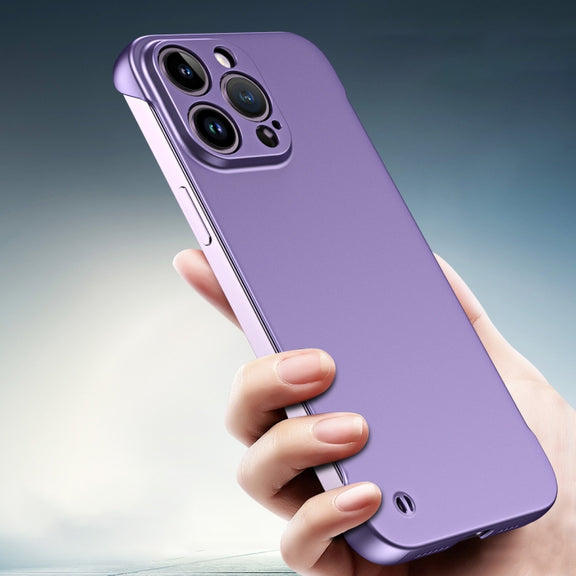 For iPhone 11 Pro Frameless Metallic Paint Hybrid PC Phone Case(Deep Purple)