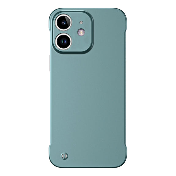 For iPhone 12 Frameless Metallic Paint Hybrid PC Phone Case(Green)