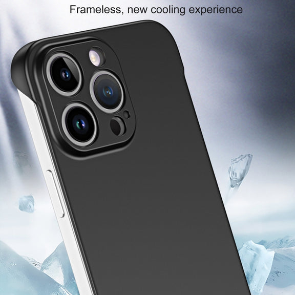 For iPhone 12 mini Frameless Metallic Paint Hybrid PC Phone Case(Sierra Blue)