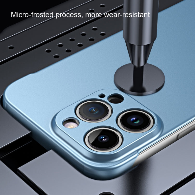 For iPhone 13 Frameless Metallic Paint Hybrid PC Phone Case(Space Silver)