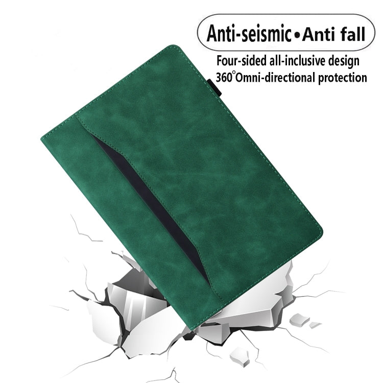 For Samsung Galaxy Tab S9 FE Splicing Shockproof Leather Tablet Case(Green)