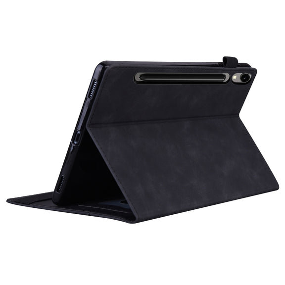 For Samsung Galaxy Tab S9 FE Splicing Shockproof Leather Tablet Case(Black)