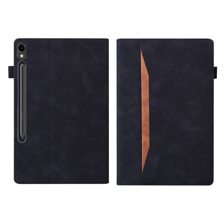 For Samsung Galaxy Tab S9 FE+ Splicing Shockproof Leather Tablet Case(Black)
