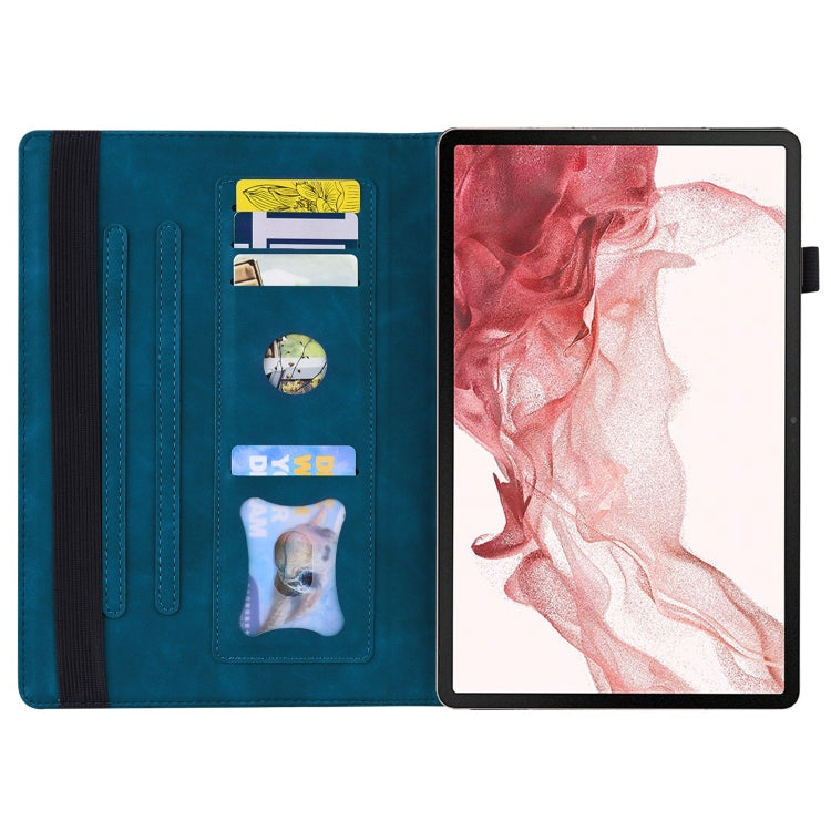 For Samsung Galaxy Tab S9 FE+ Splicing Shockproof Leather Tablet Case(Blue)