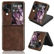 For OPPO Find N3 Flip Litchi Texture Back Cover Phone Case(Brown) - Find N3 Flip Cases by PMC TechLife | Online Shopping South Africa | PMC TechLife | Buy Now Pay Later Mobicred