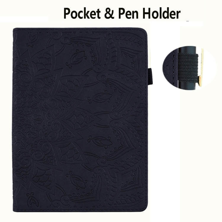 For Samsung Galaxy Tab S9 FE+ Calf Texture Embossed Leather Tablet Case(Black)