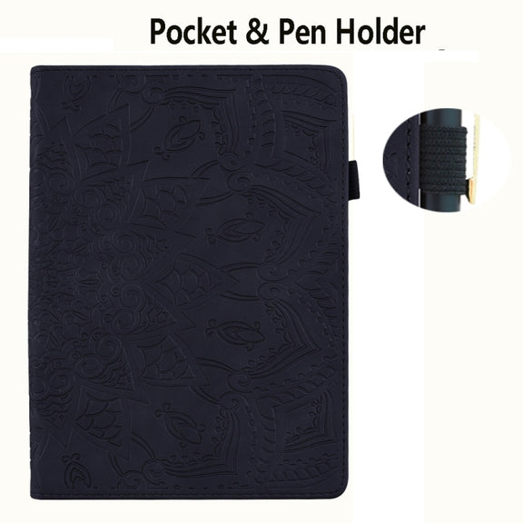 For Samsung Galaxy Tab S9 FE+ Calf Texture Embossed Leather Tablet Case(Black)
