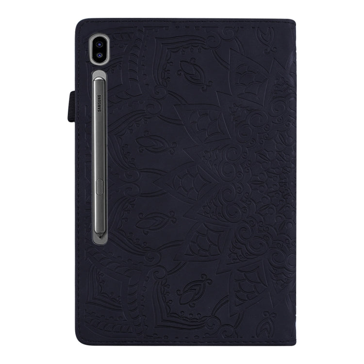 For Samsung Galaxy Tab S9 FE+ Calf Texture Embossed Leather Tablet Case(Black)