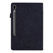 For Samsung Galaxy Tab S9 FE+ Calf Texture Embossed Leather Tablet Case(Black)