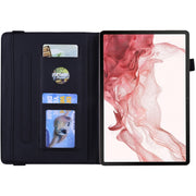 For Samsung Galaxy Tab S9 FE+ Calf Texture Embossed Leather Tablet Case(Black)