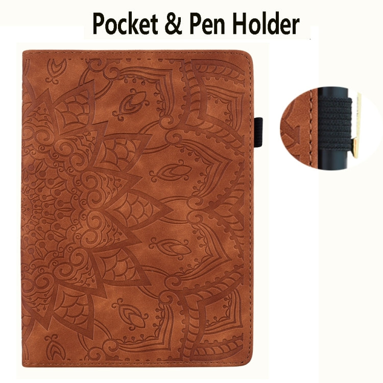 For Samsung Galaxy Tab S9 FE+ Calf Texture Embossed Leather Tablet Case(Brown)