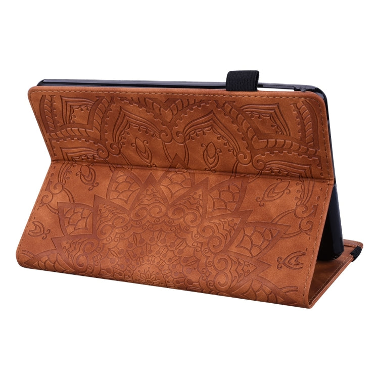 For Samsung Galaxy Tab S9 FE+ Calf Texture Embossed Leather Tablet Case(Brown)