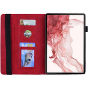 For Samsung Galaxy Tab S9 FE+ Calf Texture Embossed Leather Tablet Case(Red)