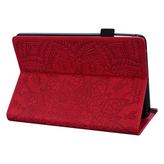 For Samsung Galaxy Tab S9 FE+ Calf Texture Embossed Leather Tablet Case(Red)
