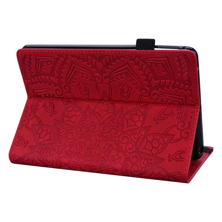 For Samsung Galaxy Tab S9 FE+ Calf Texture Embossed Leather Tablet Case(Red)