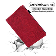 For Samsung Galaxy Tab S9 FE+ Calf Texture Embossed Leather Tablet Case(Red)
