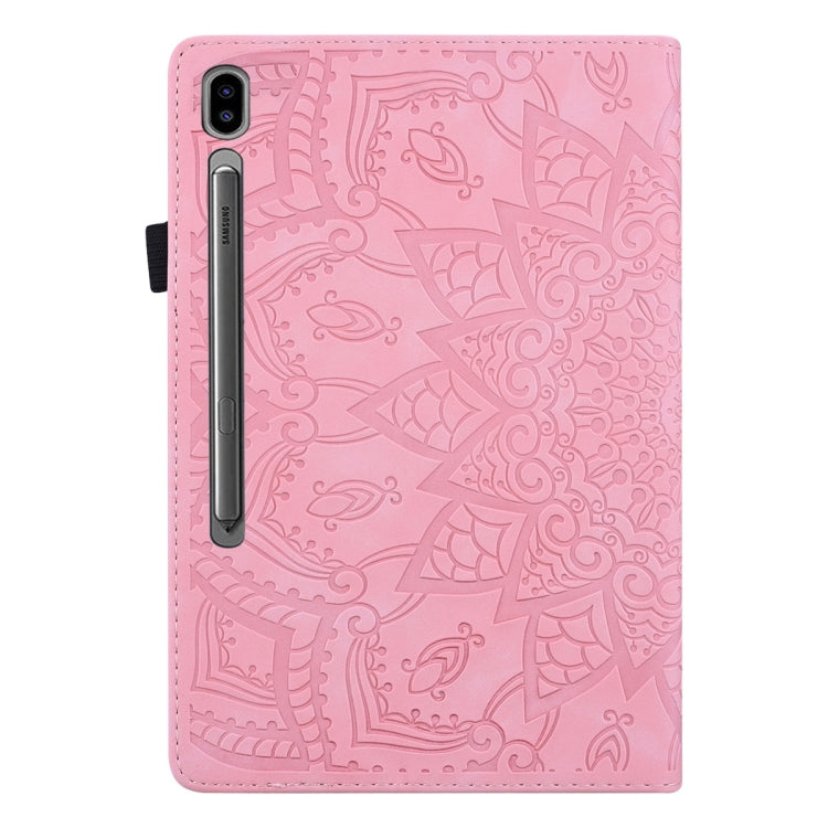 For Samsung Galaxy Tab S9 FE+ Calf Texture Embossed Leather Tablet Case(Pink)