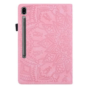 For Samsung Galaxy Tab S9 FE+ Calf Texture Embossed Leather Tablet Case(Pink)
